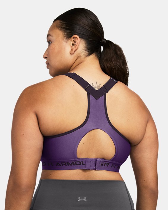 Women's Armour® High Crossback Sports Bra in Purple image number 7